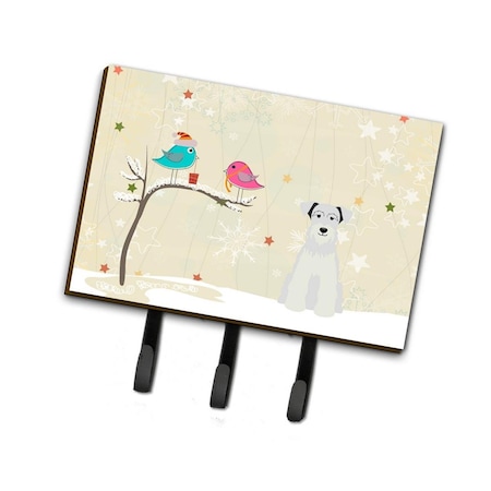 Carolines Treasures Christmas Presents Between Friends Miniature Schanuzer White Leash or Key Holder BB2525TH68